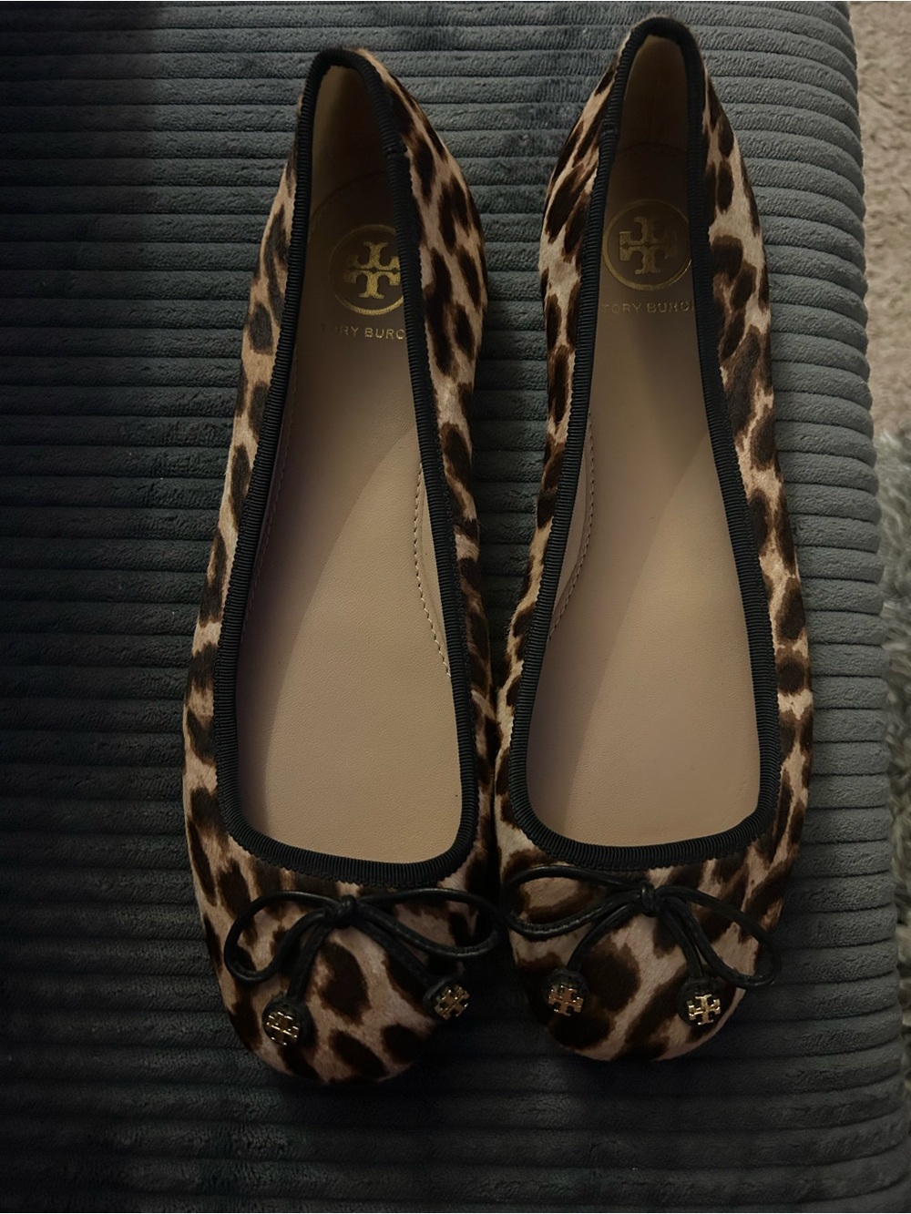 Tory Burch Leopard Print Ballet Flats - Brown/Black